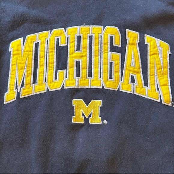 Vintage Michigan Men's Blue Oversized Hoodie Sweatshirt Stars Furst of a Kind - Picture 2 of 16